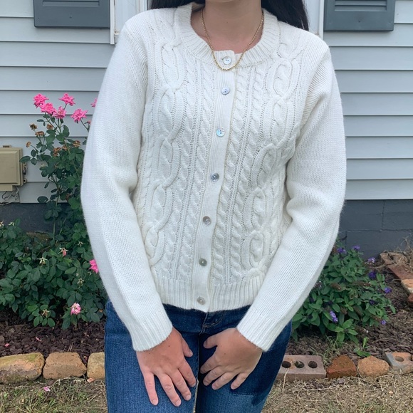 White Button Up Dressbarn Sweater - Picture 2 of 13